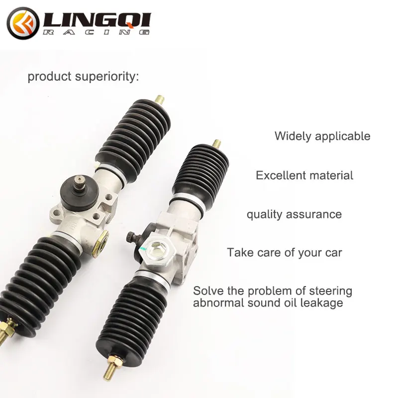 LINGQI RACING Go Kart Cart Steering Gear Rack Assembly Tie Rod Shaft Kit For ATV Buggy Quad Bike Off Road 365mm 420mm Length