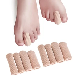 2 peças uniões calos alívio da dor do pé orthotics tecido silicone toe tubo capa protetor dedo dedos separadores hallux valgus