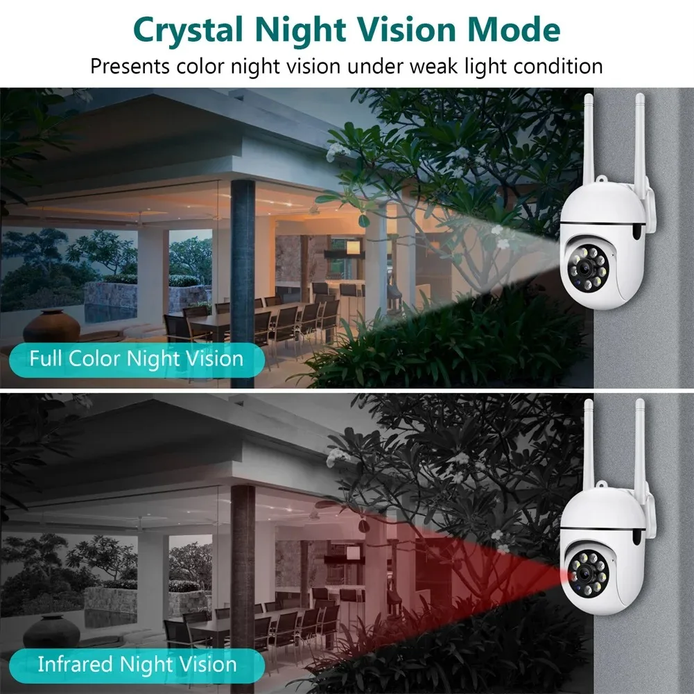 1080P HD Wifi Camera Monitor Color Night Vision Outdoor Cam Smart Home CCTV HD Surveillance Camera Waterproof