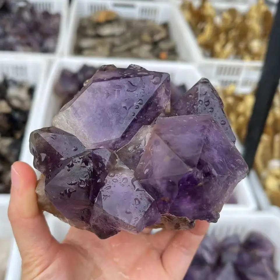 

Natural Amethyst Cluster Geode, Irregular Purple Quartz Stone, Point Wand, Energy Healing, Mineral Crystal, Rock Specimen, Roo