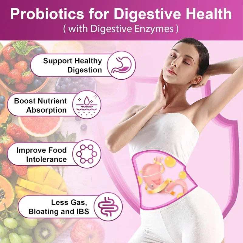 Probiotics for Female Digestive Health,containing Digestive Enzymes and Prebiotics,promoting Urinary Tract Health and PH Balance