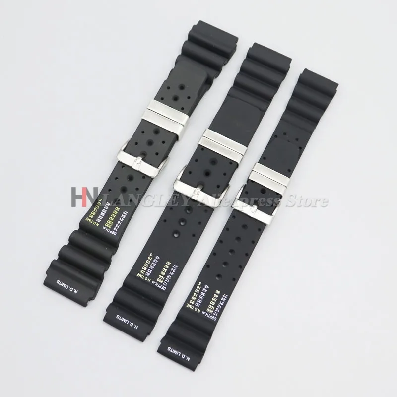 N.D.LIMITS Rubber Silicone Strap for Seiko for Citizen for Casio for Water Ghost Diver Resin Sport Watch Bracelet 20mm 22mm 24mm