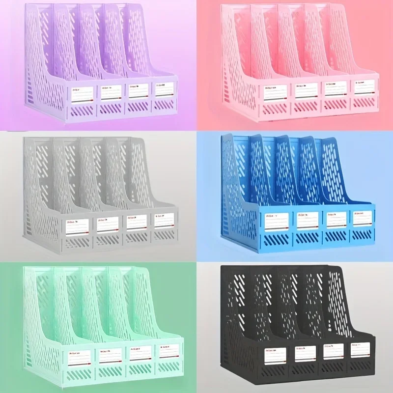 

1 шт., утолщенная подставка для файлов, рамка для файлов, четырехсекционная подставка для файлов, простая корзина для документов, полка, корзина для файлов, для офиса, для студентов