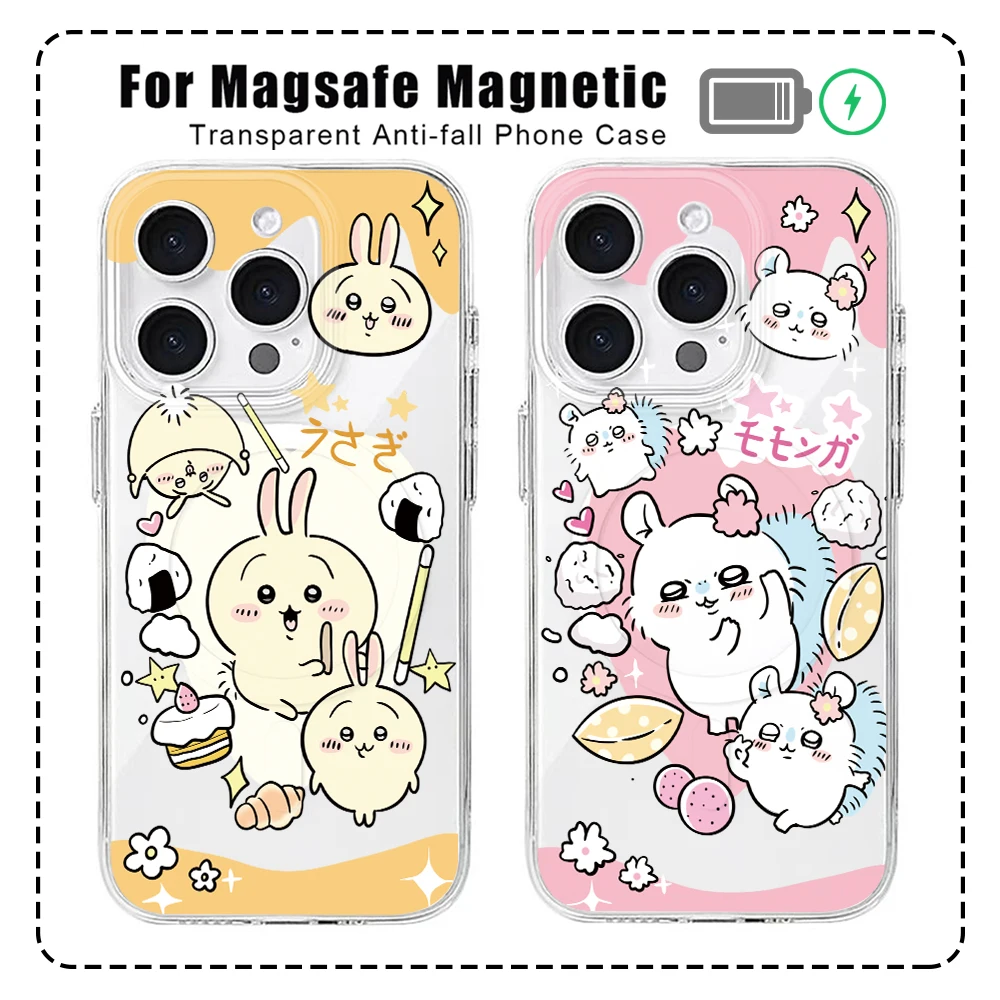 Hachiwares Chiikawas Usagies For Magesafe Magnetic Phone Case for iPhone 16 15 14 Plus 13 12 Mini 11 Pro Max X Xs XR 8 7 Cover