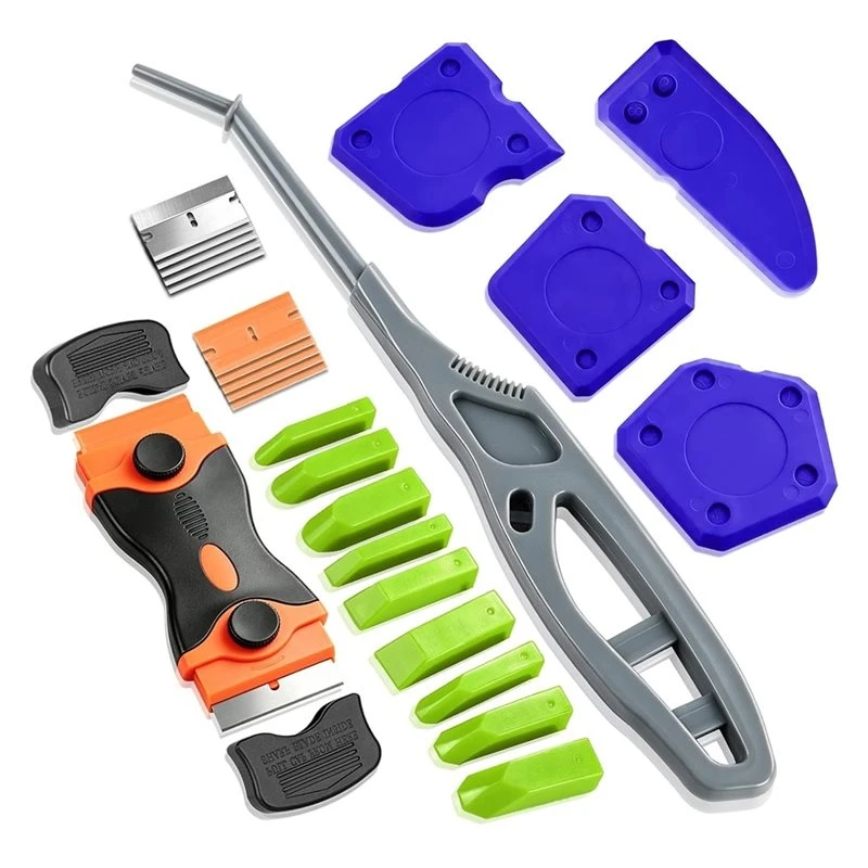 ABNL Dual-End Caulk Remover& Finishing Tool- Caulking Tool Kit(16Pcs), Caulk Smoothing Tool For Kitchen Home