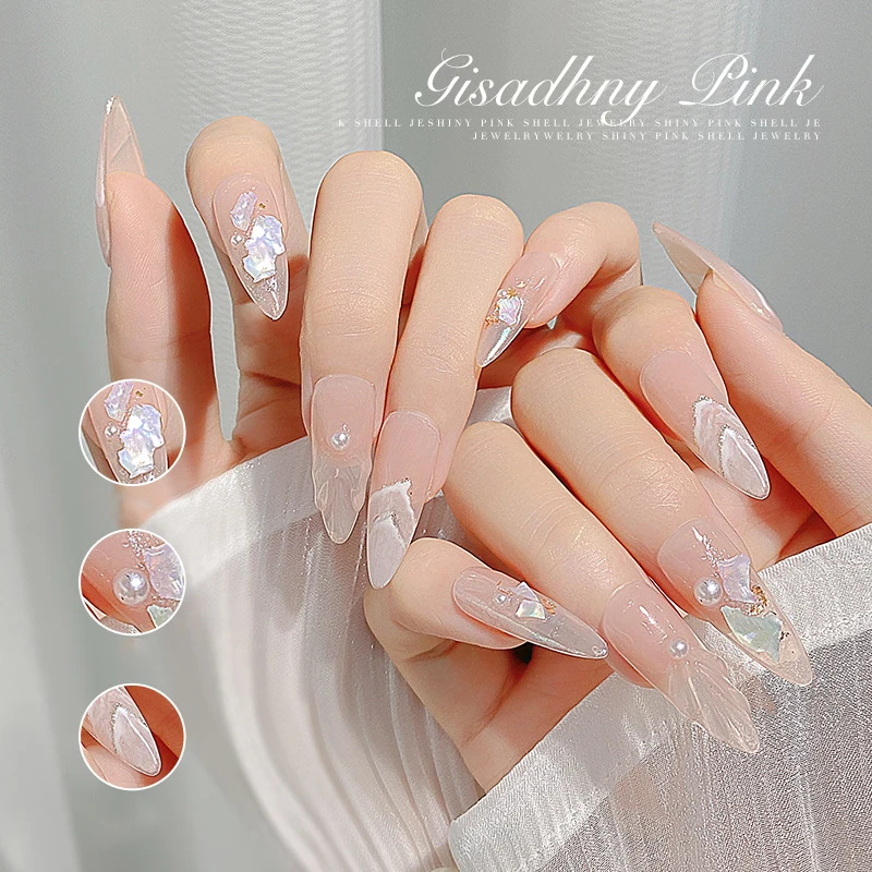 1Pc Mixed Style Sparkling Colorful Shell Slices Opal Powder Dreamy Cloud Brocade Sparkling Powder Flower Thin Nail Glitter