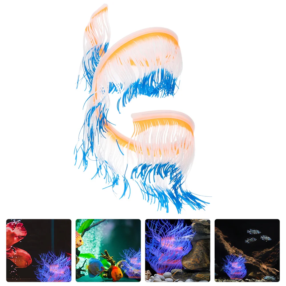 

Aquarium Sea Anemone Decor Creative Simulation Luminous Coral Fish Tank Decoration Marine Animal Fake Aquarium Supply