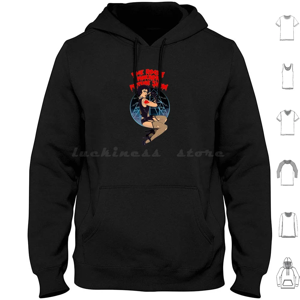 Sudaderas con capucha de terror de manga larga Horror Horror Picture Show Horror Tim Curry The Horror Picture Show Musical Frank N