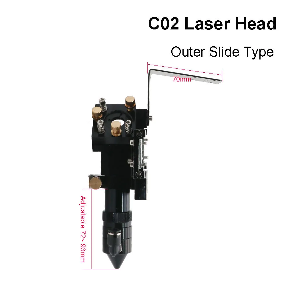 Haojiayi Nieuwe Collectie CO2 Laser Hoofd Voor Dia.20mm Fl 50.8/63.5Mm Lens D25mm Spiegel Outer Slider Type Met air Assist Nozzle