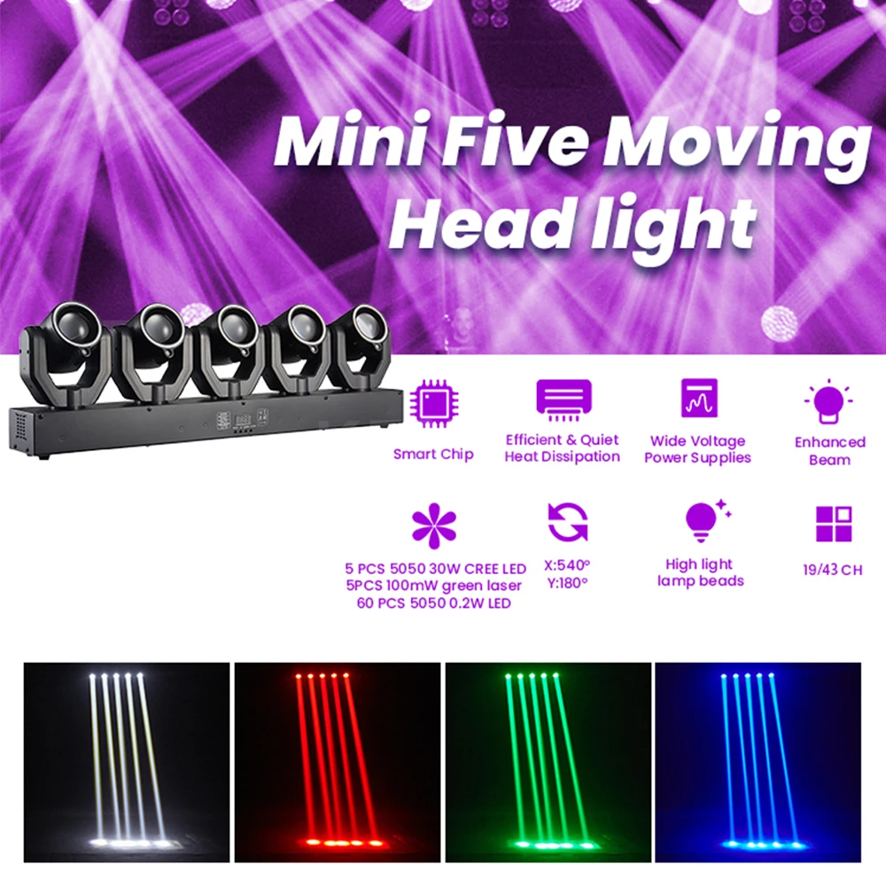 180 واط أضواء DJ DMX512 الدورية تتحرك رئيس شعاع ضوء التحكم الصوتي ديسكو حفلة RGBW المرحلة تأثير لحدث نادي الزفاف #2