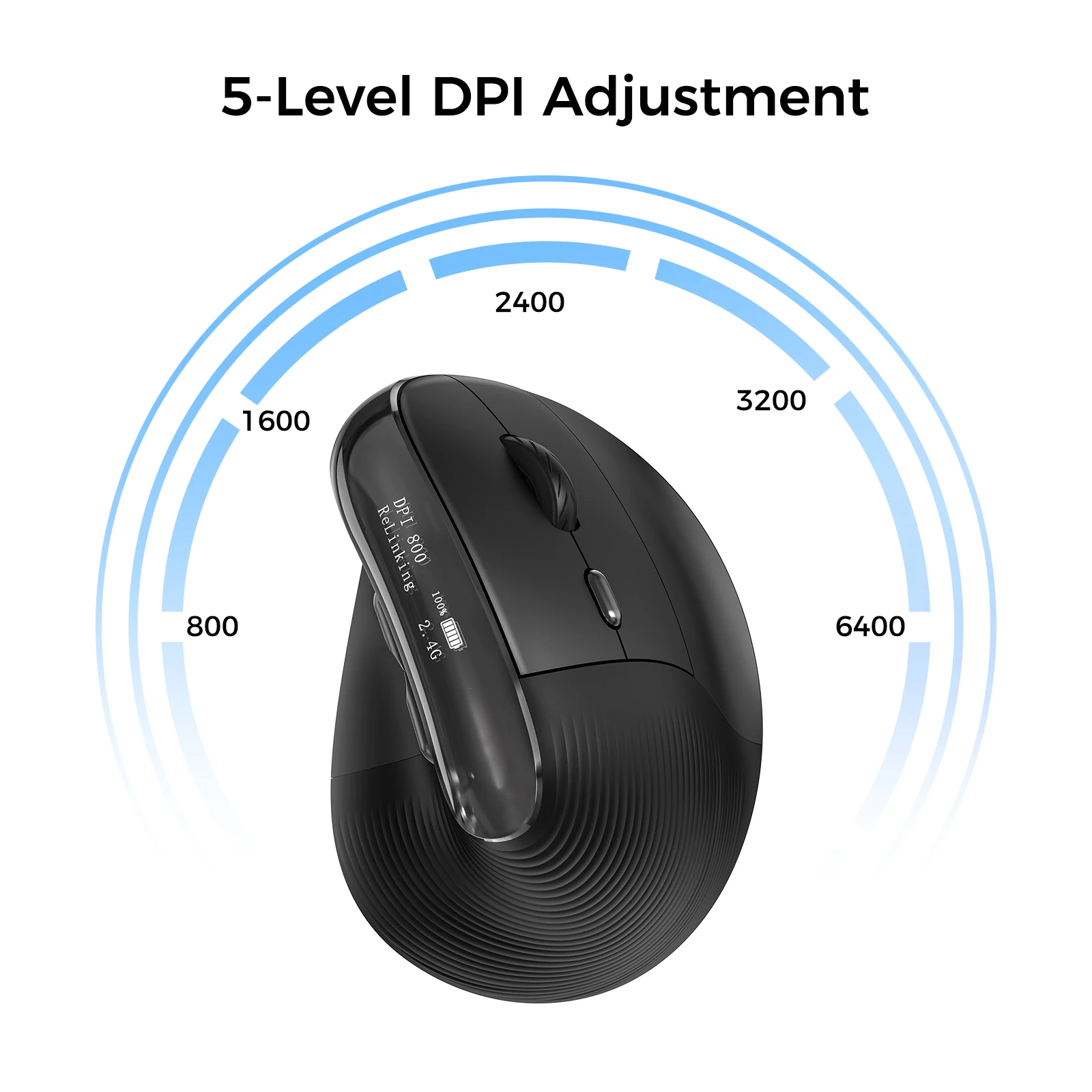 Imagem -05 - Kysona-mouse Ergonômico sem Fio Vertical tipo c Recarregável Tela Oled Laptop pc Macbook Windows Android