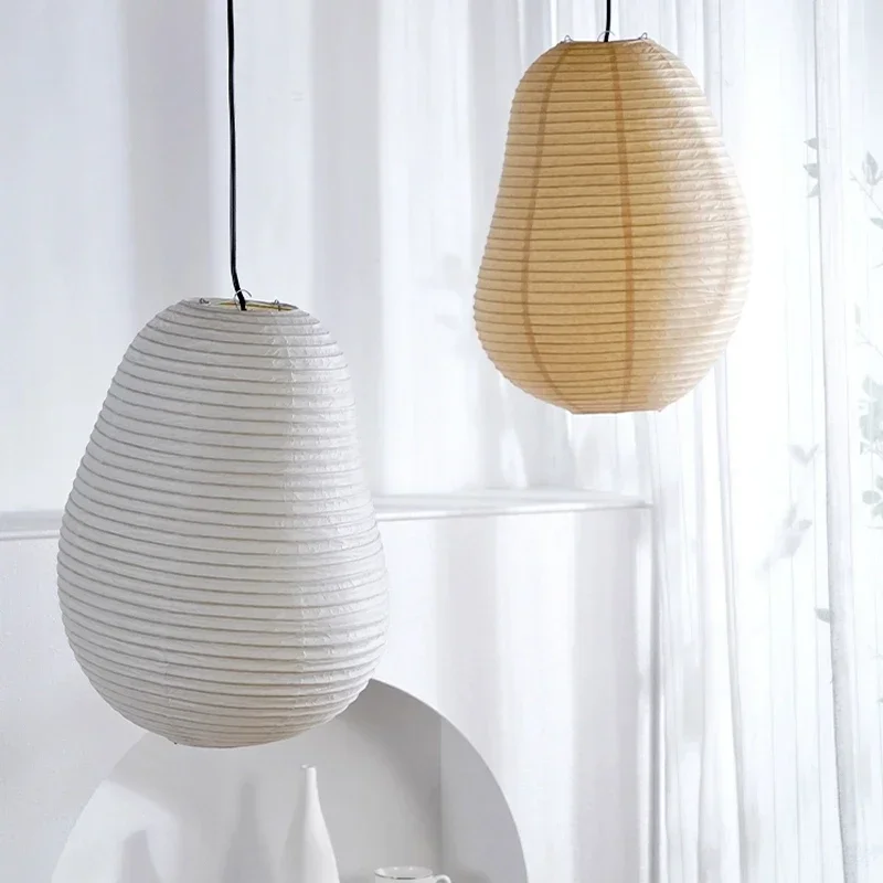 Japanse Stijl Rijstpapier Kroonluchter Isamu Noguchi Wabi Sabi Slaapkamer Woonkamer Eetkamer Bar Home Decor Lamp Led Hanglampen