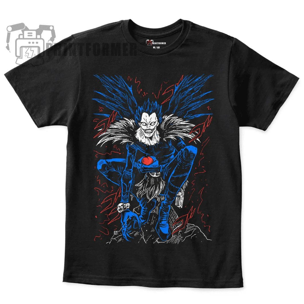 Kira Ryuk T-Shirt Death Note Horror Anime Black Graphic Tee Gifts Shirt All Size 100 Cotton