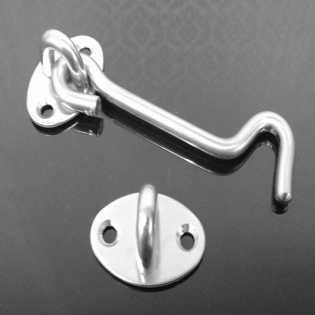 

2 Pcs Door Lock Stainless Steel Air Hook Window Catch Gate Locker Coat Brass Cabin