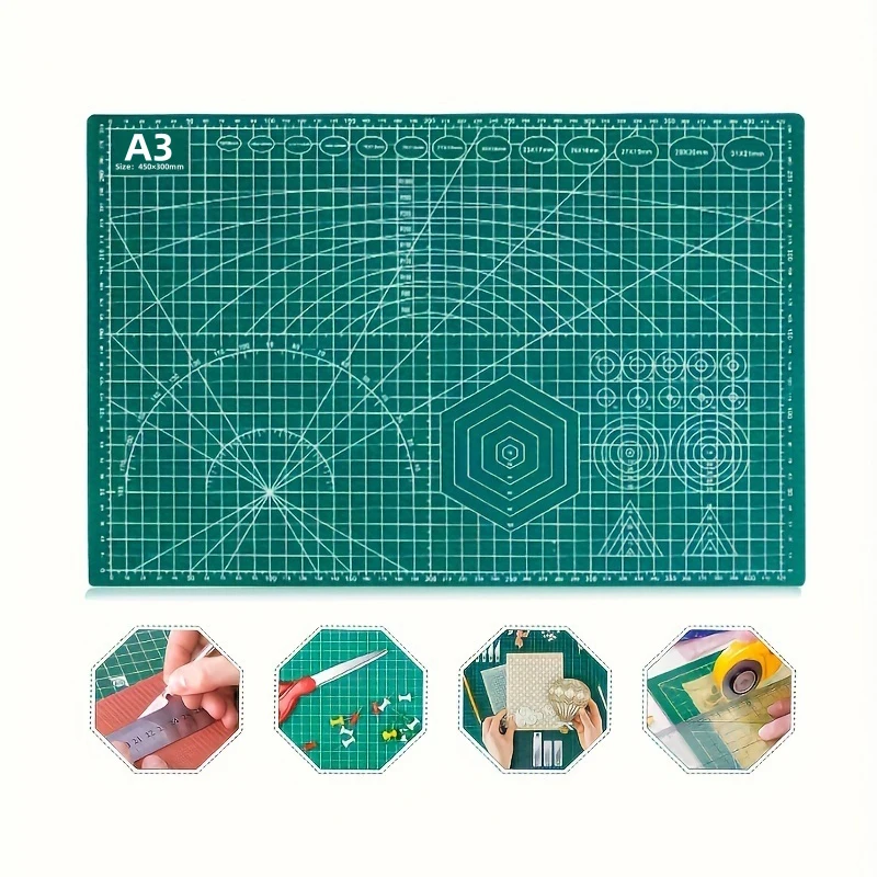 A3 PVC-Schneidematte Einseitig Patchwork-Schneideunterlage für Werkbank Patchwork Nähen Manuelle DIY-Messer Gravur Leder-Schneidebrett