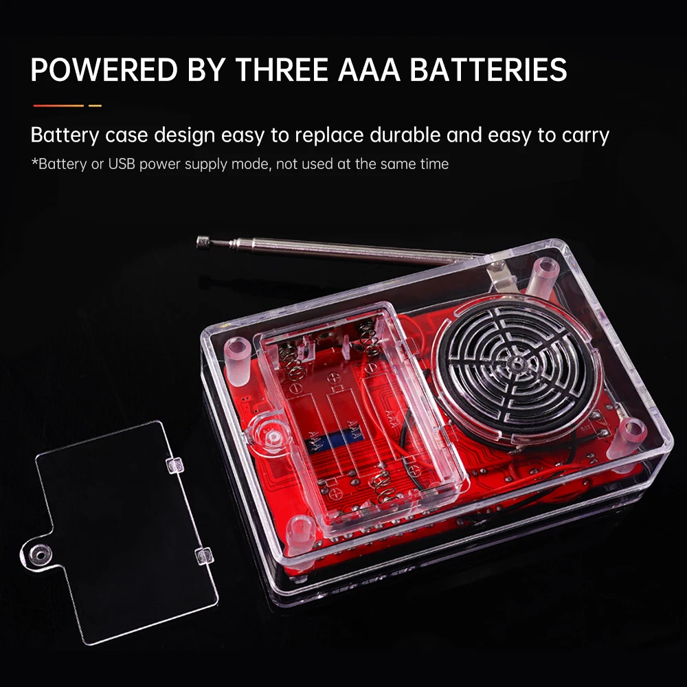 RDA5807 87-108MHZ FM Radio DIY Kit Welding Practice Parts Simple/with Digital Display Micro USB
