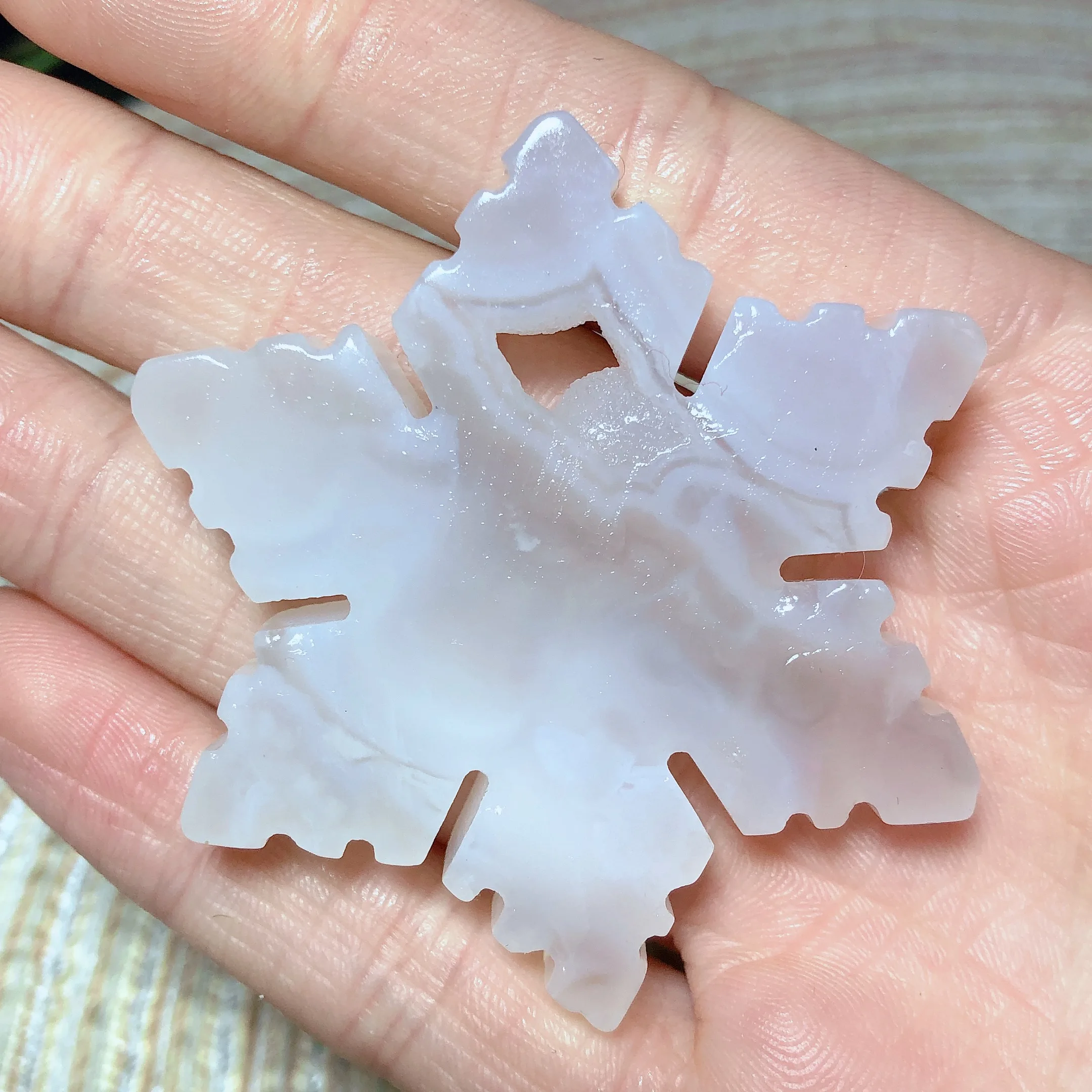 Natural Crystal Agate Snowflake Gemstones High Quality Polished Carving Druzy Reiki Healing Room Decor Mineral Energy Gift