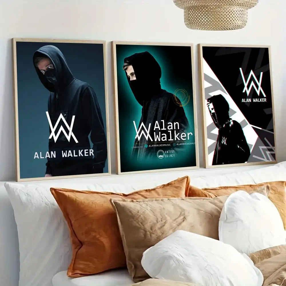 A-Alan Walker Popular DJ Poster Modern Home Living Bedroom Bar Hallway Waterproof Wall Art Aesthetic Decor