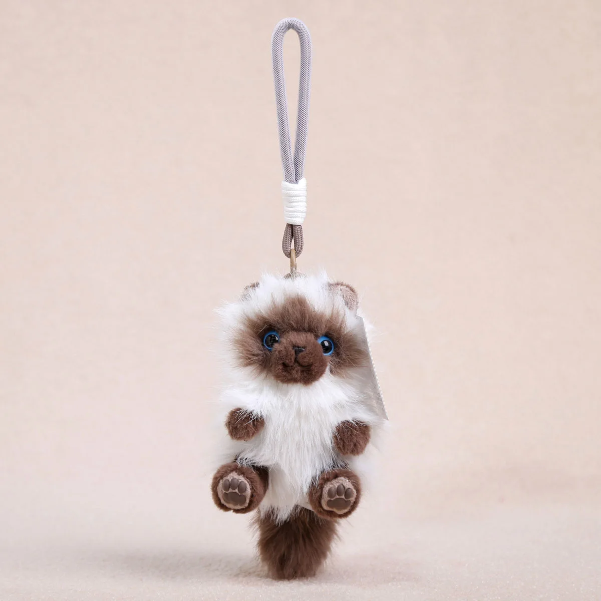 Cotton Puppy Cat Plush Backpack Charm Simulation Cat Cute Long Hair Cat Keyring Cartoon Kawaii Plush Pendant Hanging Ornaments