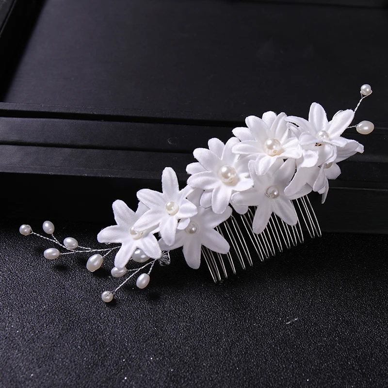 Floralbride Handmade Wired Clear Crystal Rhinestone Flower Wedding Hair Comb Bridal Headdress Hair Accessories Women Jewelry image 6