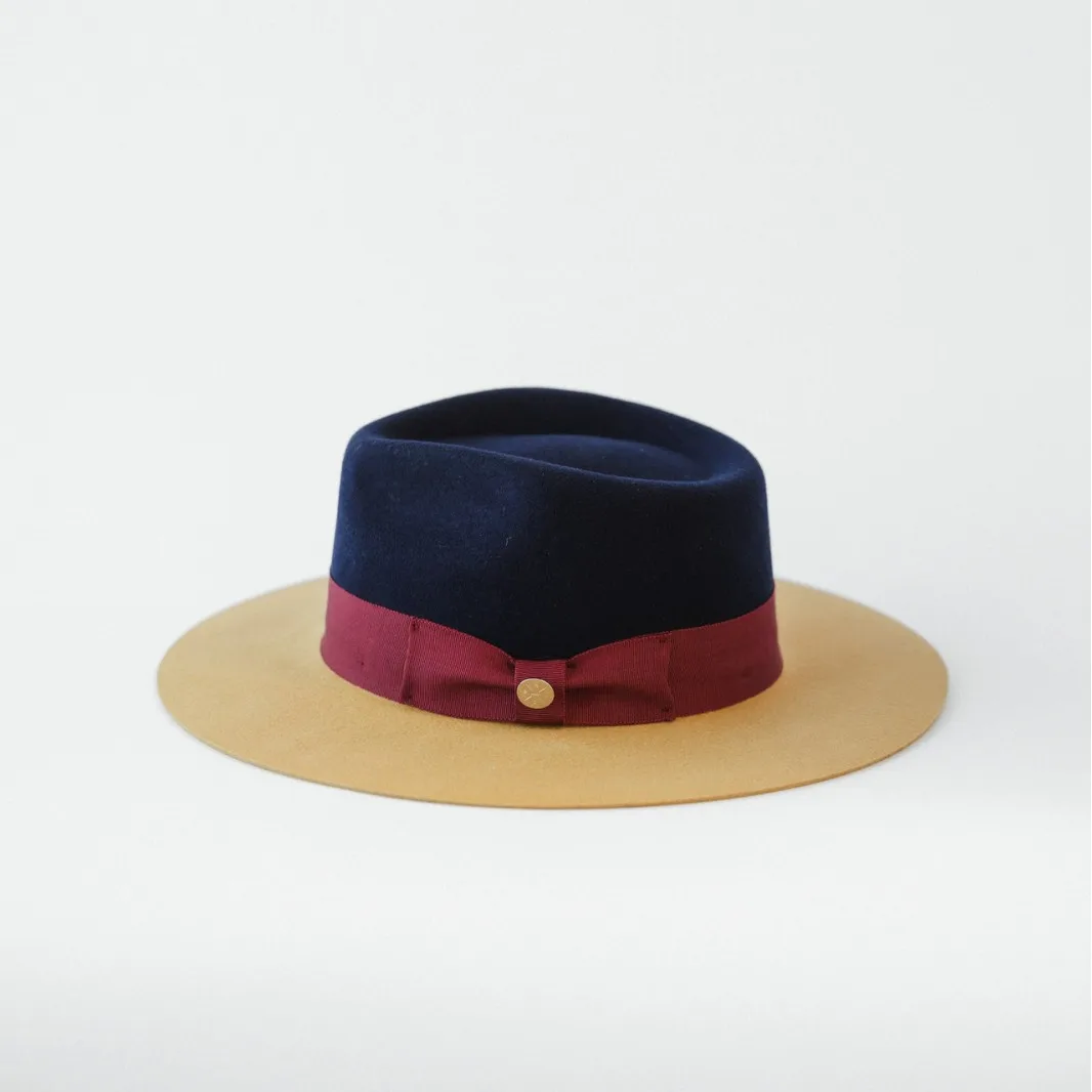 Woolen Denim Hat with Bow Tie, Unisex Jazz Hat, European and American Hot-Selling Autumn and Winter Pure Wool