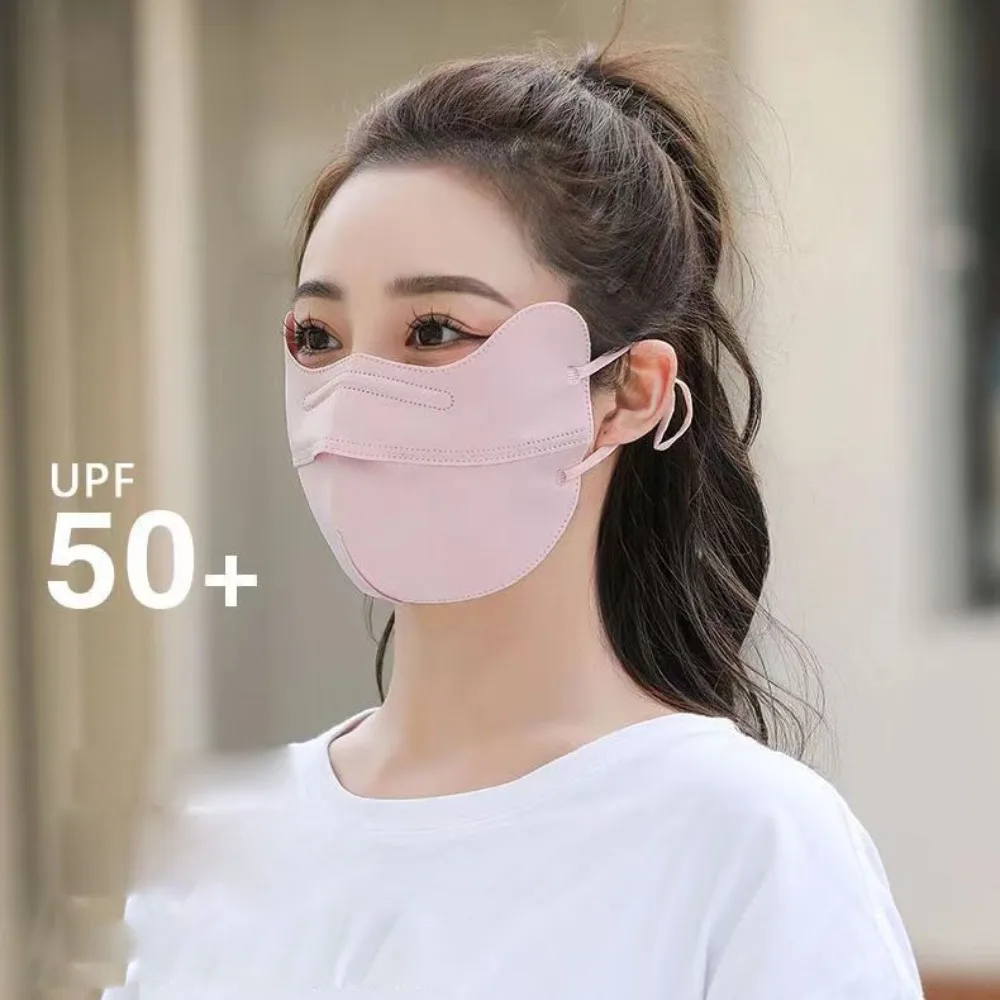 Anti-uv UPF50+ Ice Silk Sunscreen Mask Face Veil Summer Outdoor Riding Hiking Face Mask Breathable Unisex Face Cover Scarf