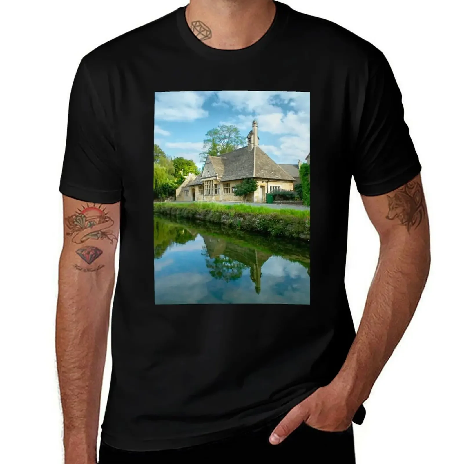 

Lower Slaughter Village Hall T-Shirt plus sizes graphics summer tops heavy weight t shirts for men