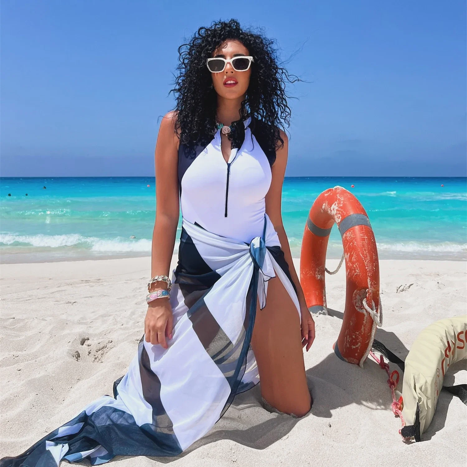 Patchwork Kurzarm Badeanzug Mit Cover Up Sexy Bademode Frauen Off Schulter Badeanzug Surf Anzüge Sliming Bodysuit Beachwear