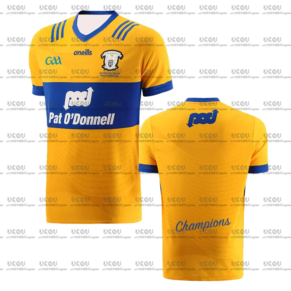 

2025 Rugby Jersey Clothes Men Kids Male Boys Gift T Shirt Clare GAA All Ireland Sportswear Tee Teenager Home Train Top Champions
