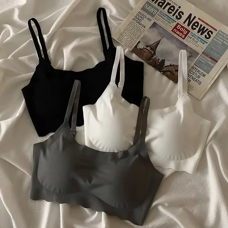 Women Non-wire Padded Bralette Seamless Underwear Sexy Lingerie No Steel Ring Sleep Support Bra Yoga Exercise Sports Fitness Top