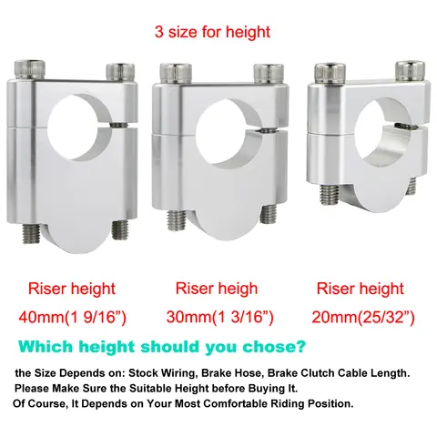 Elevador de montaje de manillar de barra ancha para motocicleta, 22mm, 7/8 ", con abrazaderas para Honda CRF150 CRF230L CRF300L CRF250L XR250R XR600R XR650L