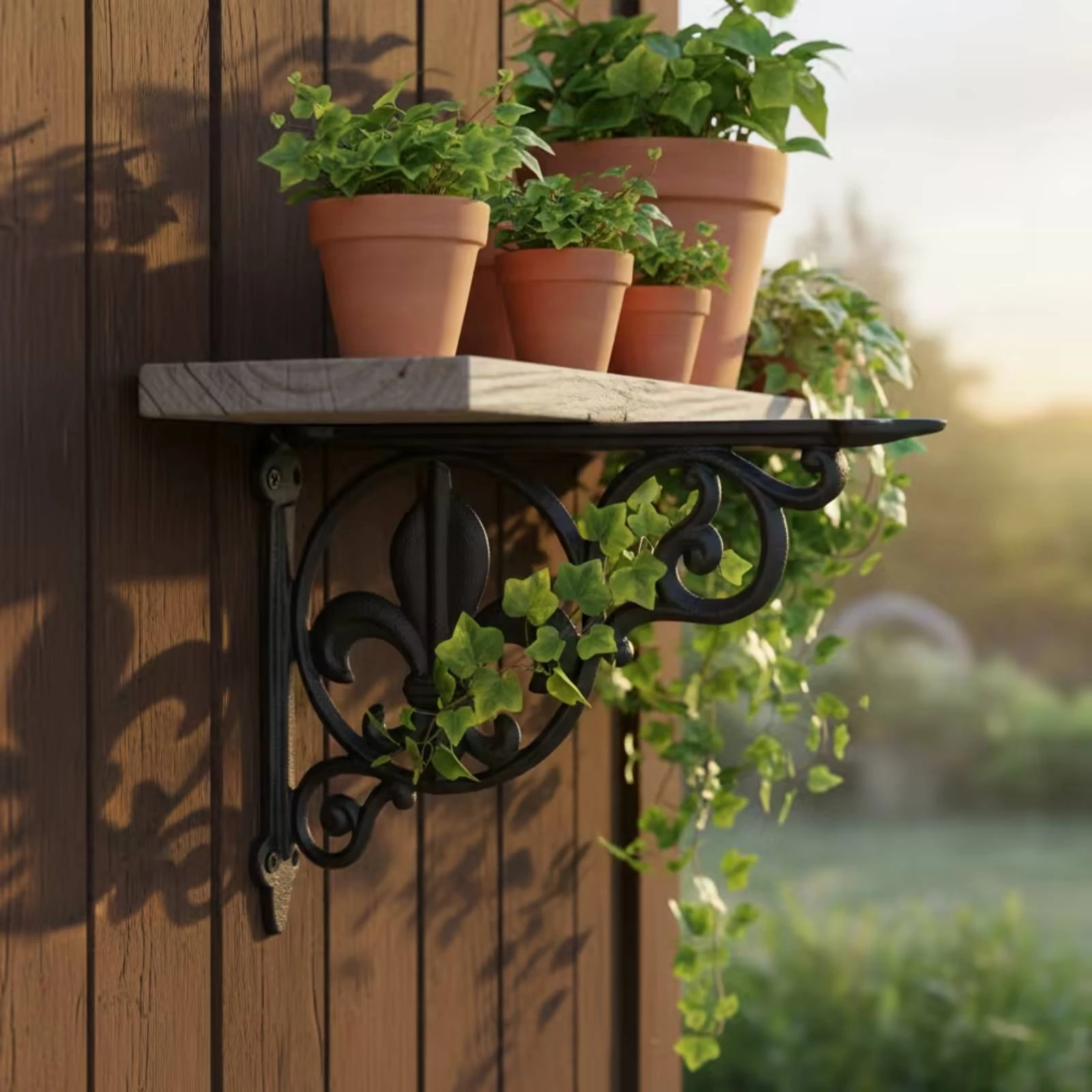 Decorative Shelf Bracket Heavy Duty Cast Iron Bracket Sturdy Long-Lasting for DIYers, Living Room, Kitchen