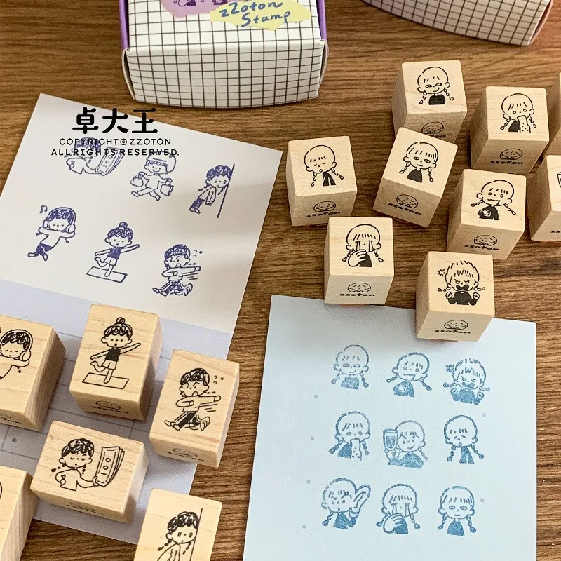 

A Zhuo Enjoy Music Yoga Daily Life Little Expressions Wooden Rubber Stamp DIY Scrapbooking Photo Album Card Making Wood Seal