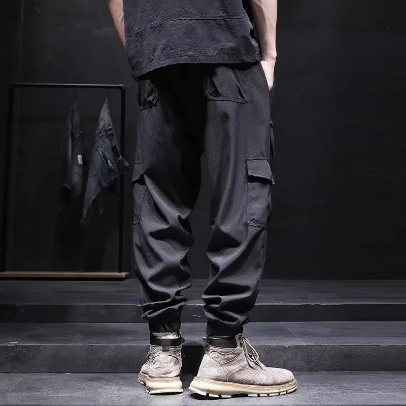 Letnie cienkie spodnie Cargo Koreańska wersja modnej marki Ins Luźne duże rozmiary Casual Fashion Hipster Haren Pants