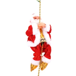 ZK40 Electric Climbing Santa Claus On Beads Chain Moving Figure Hanging Xmas Ornament Toys