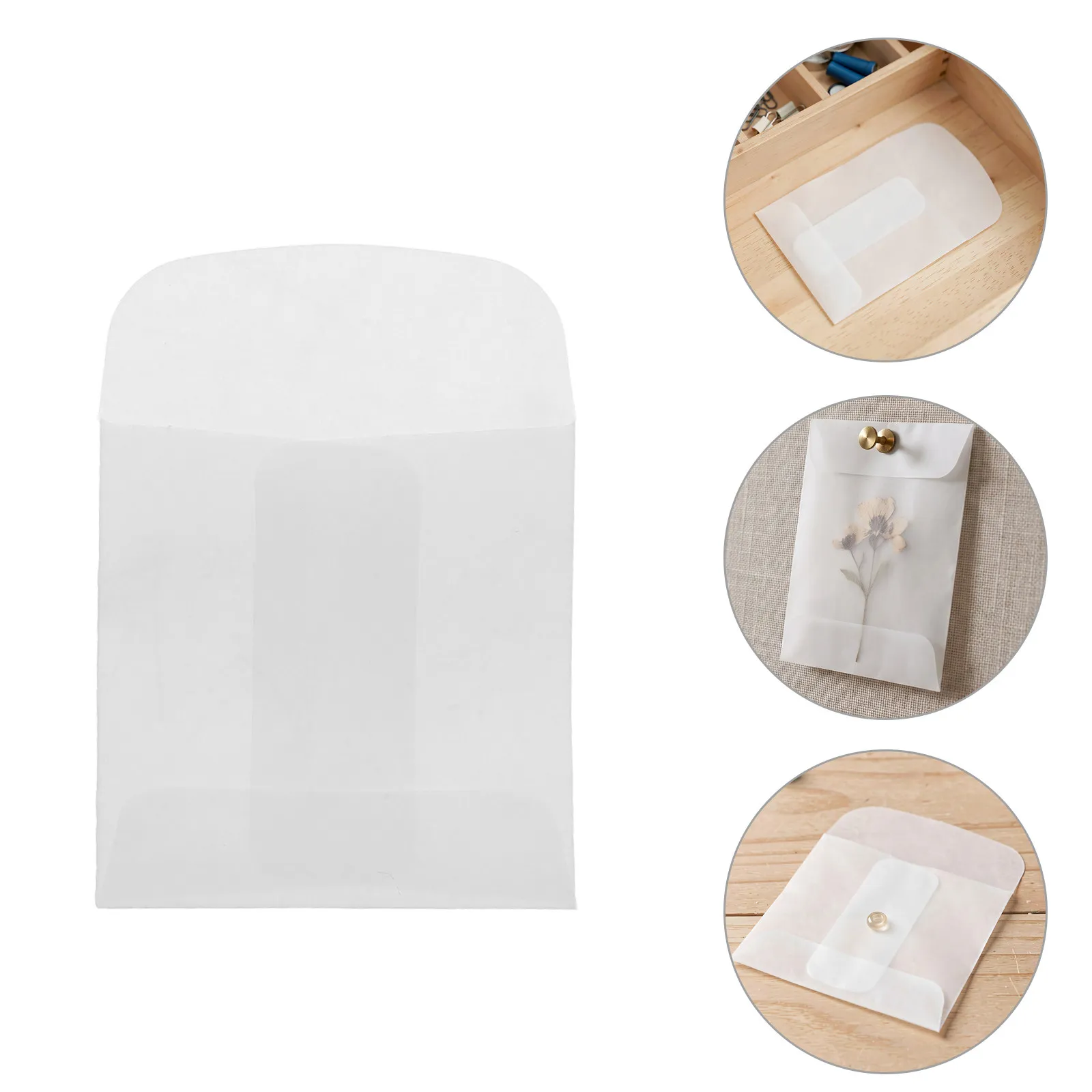 100Pcs Paper Bags Glassine Transparent Mini Envelopes Clear Mailing Pouches for Small Parts Coin Collecting Craft view 5