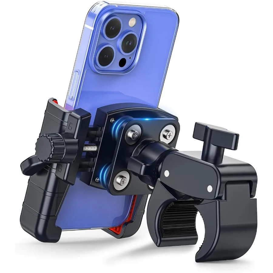 

3rdGen Anti Vibration Motorcycle Phone Mount Holder for Bike Handlebar with HighSpeed Safety Lock Electric Scooter Phone Holder