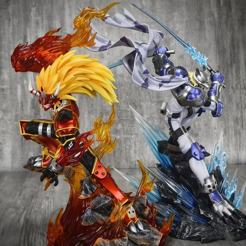 

26 см Digimon Agunimon Garurumon фигурки ПВХ изысканная статуя Коллекционная аниме модель игрушка компьютерный чехол Декор подарок для мальчика