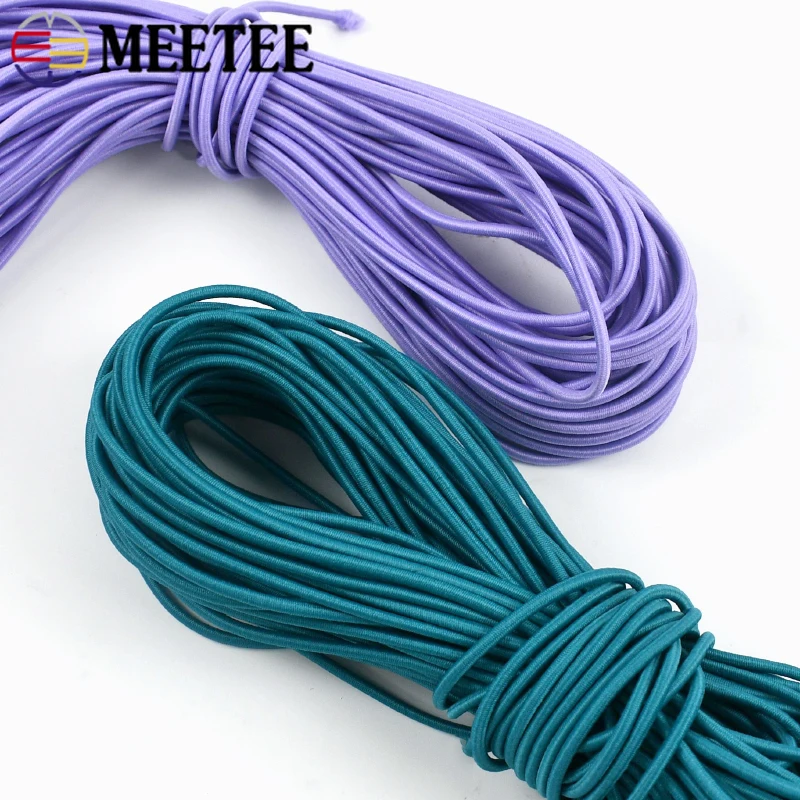 

20Meters 2.5mm Colored Polyester Elastic Rope Pants Shoes Rubber Band Hats Garment Drawstring Stretch Tape Sewing Accessories