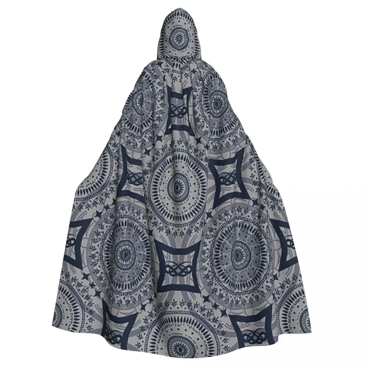 

Pattern Prints Long Hooded Cloak Witch Medieval Costume Cosplay Cape HalloweenVampire Adult Unisex