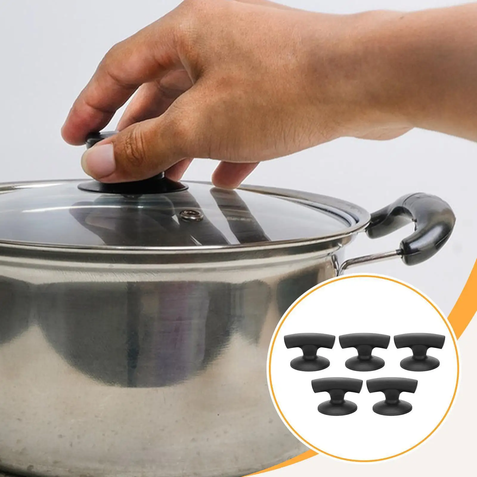 6x Pot Lid Knobs Replacement Sturdy Cookware Knob Handle Anti Scald Easy Installation Pan Lid Holding Handles Heat Resistant