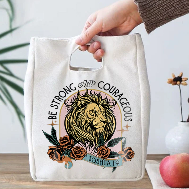 Portable Lunch Bag Women Follow The Word Not The Herd Print Retro Design Insulated Lunch Bag Colorful Fish Children Lunch Boxes