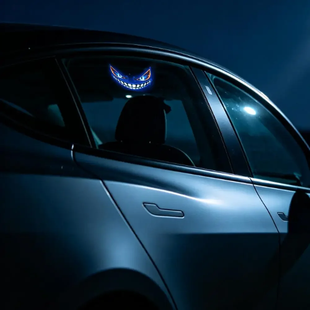 Solarbetriebenes Teufelsauge Auto-LED-Ambientelicht Coole Teufelsgesicht-Atmungslampe Heckscheiben-Warnblitzlicht Dekoration – Detail 8