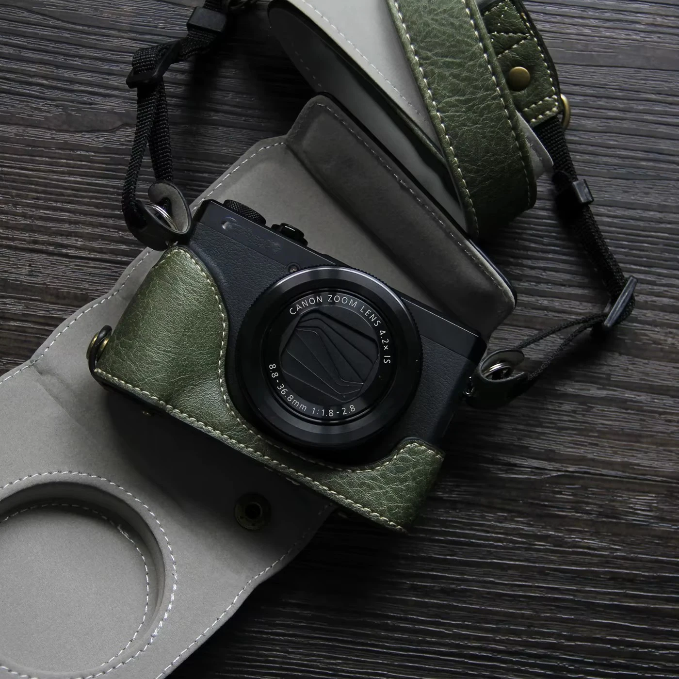 Nueva funda de lujo hecha a mano para cámara, de cuero PU, tipo caja, para Canon G7X, G7X2, G7X3, G7X Mark II, III, con correa protectora.