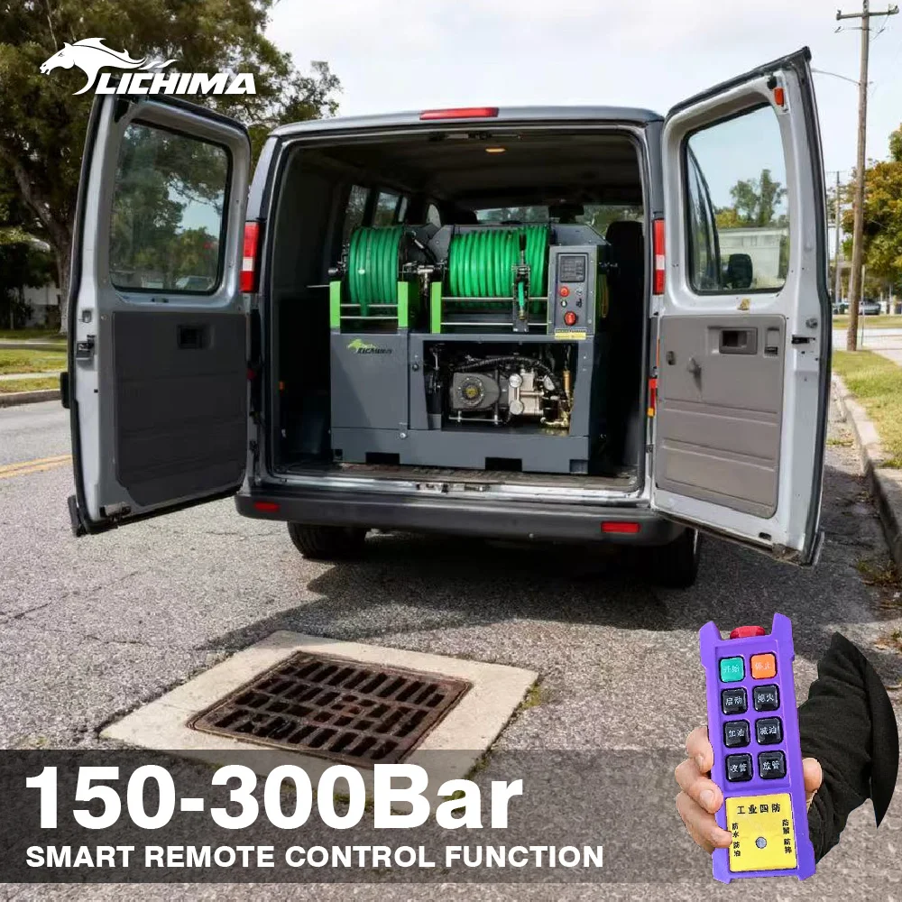 150-300Bar 60-115L/Min High Pressure Vehicle Mounted Diesel Engine Pipe Drain Sewer Jetting Cleaning Machine