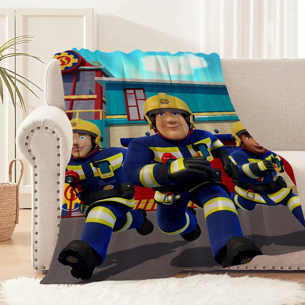 

Одеяло с рисунком пожарного Сэма, мягкое и удобное плюшевое одеяло для сна, идеально подходящее для гостиной, офиса, спальни, дома, подарок для ребенка