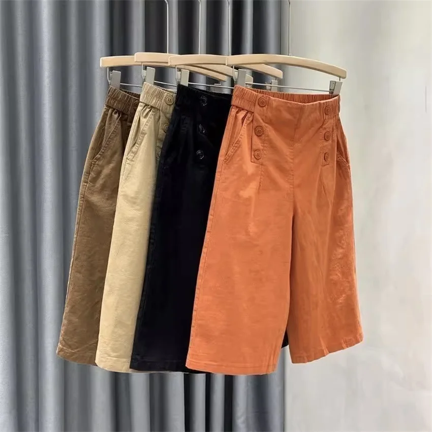 

Gowyimmes новые женские свободные хлопковые шорты большого размера, тонкая женская тонкая юбка с высокой талией, шорты-шаровары для девочек, уличная одежда, хит продаж PD1804