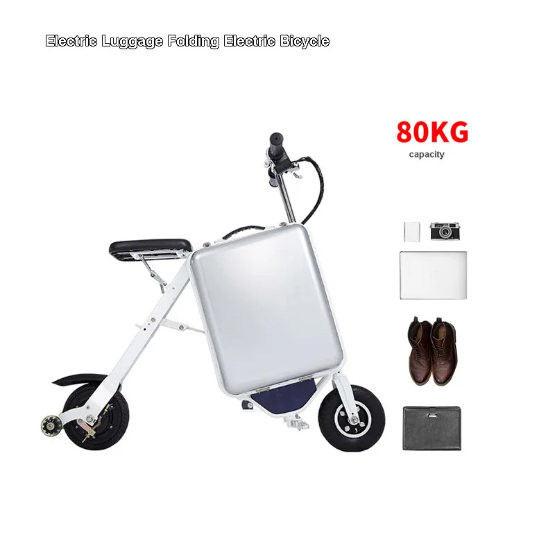 

Electric Luggage Travel Riding Suitcase Folding Electric Bicycle Carry On Luggage With Wheels Boarding The Plane