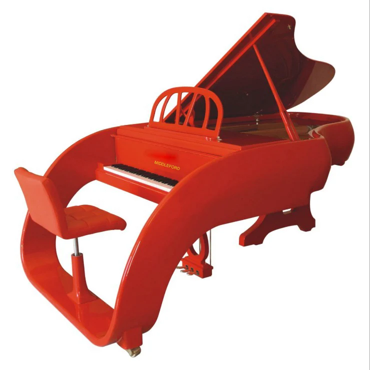 

Custom Deluxe Red Grand Piano Car Piano Hotel Display Christmas Gift