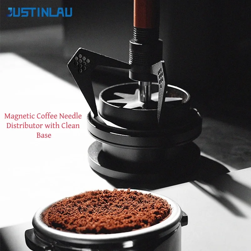 justinlau-mantis-distributeur-d'aiguilles-a-cafe-profondeur-reglable-outil-de-distribution-de-cafe-magnetique-avec-base-de-nettoyage-accessoires-pour-cafe